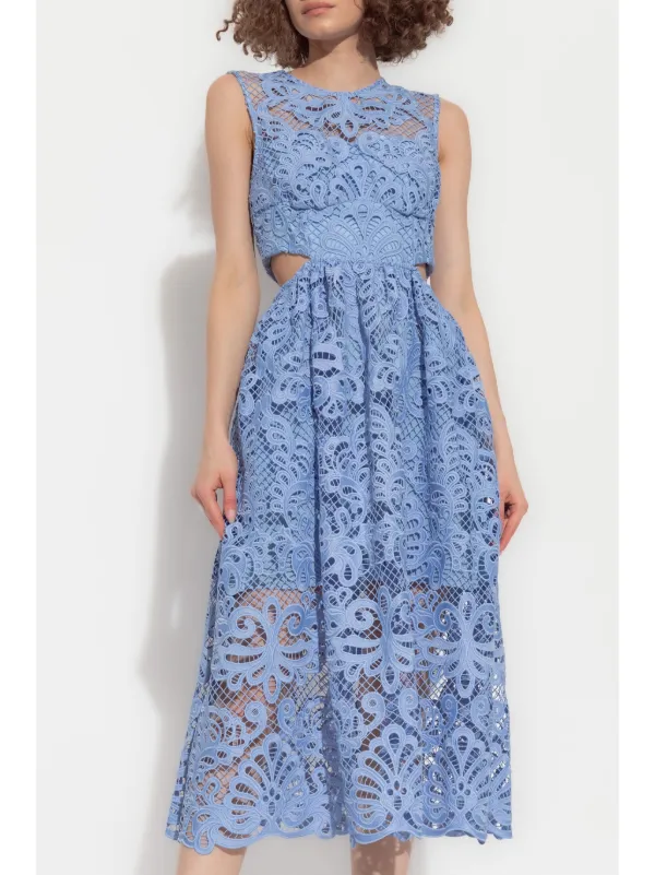 ◆関税込◆【Self-Portrait】Blue Lace Embellished Midi Dress Blue Lace Embellished Midi Dress – self-portrait-US