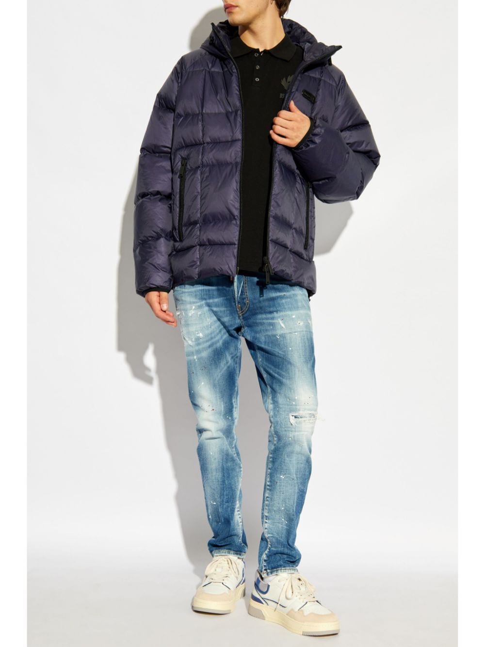 Shop Dsquared2 3d Down Jacket In Blue