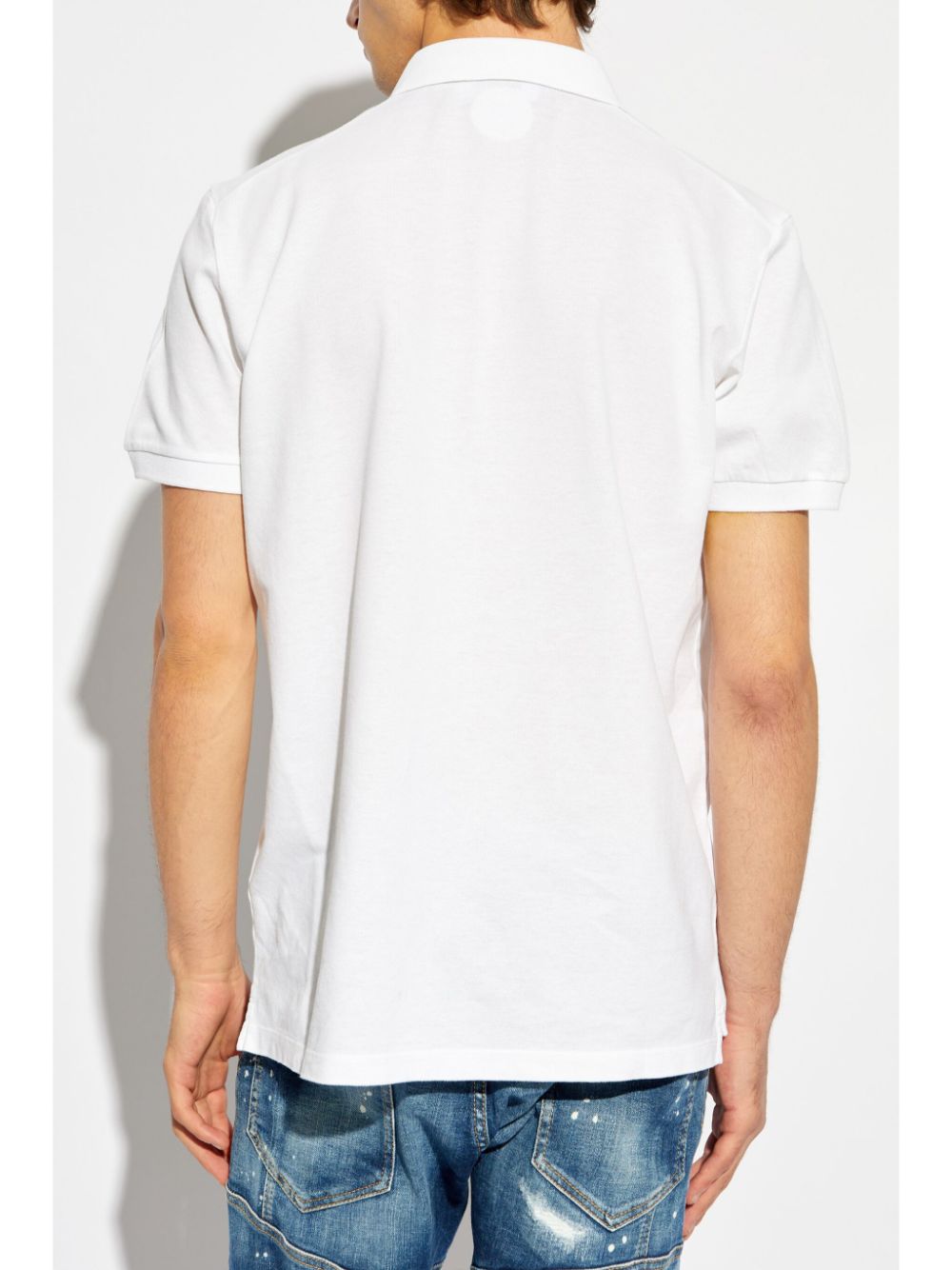 Shop Dsquared2 Raised-logo Cotton Polo Shirt In White