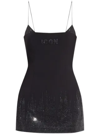 DSQUARED2 Icon rhinestone-embellished Mini Dress | Black | FARFETCH