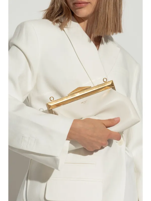 Jimmy Choo Pochette Diamond Frame Blanc FARFETCH FR