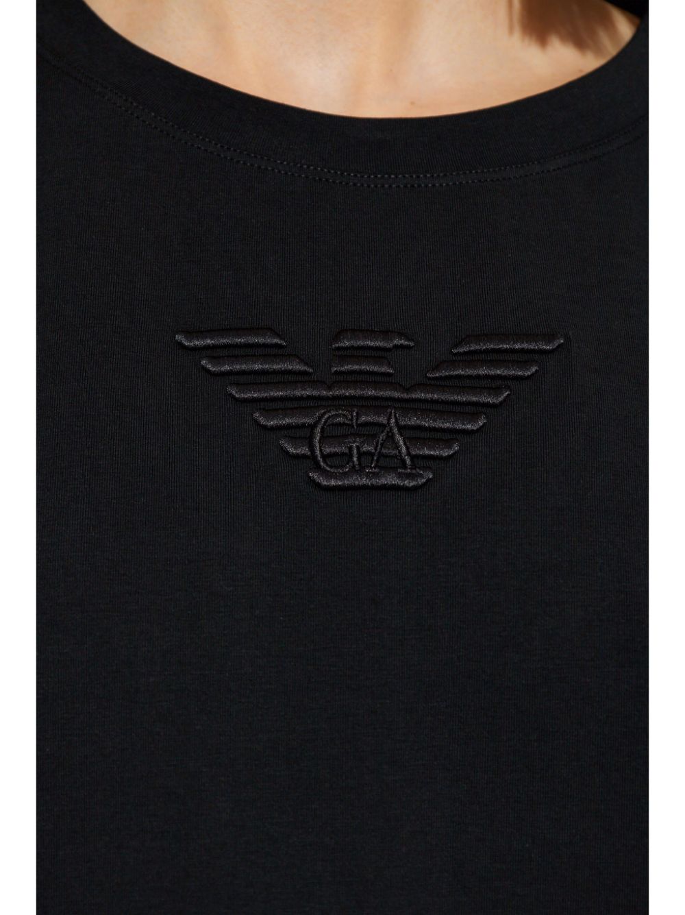 Emporio Armani logo-embroidered cotton T-shirt Women