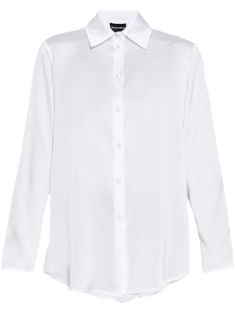 Emporio Armani rear-button fastening semi-sheer shirt Women