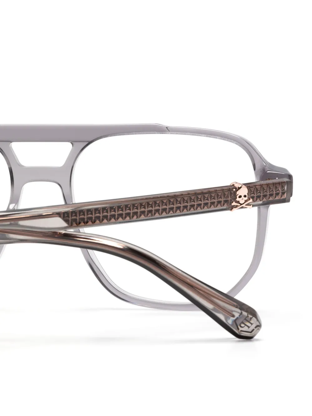 Philipp Plein Eyewear Bril met vierkant montuur Grijs