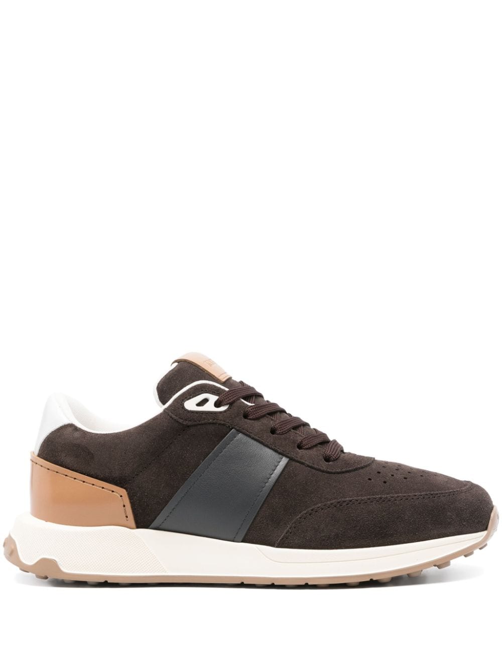 Shop Tod's Lace-up Suede Sneakers In Brown