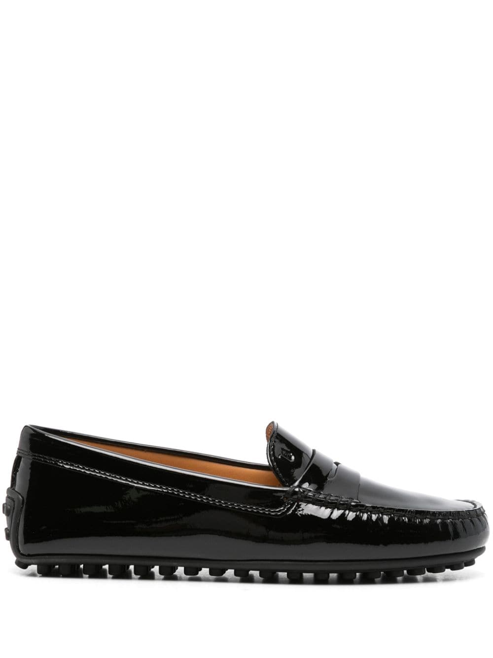 Tod's penny slot patent-leather loafers Black