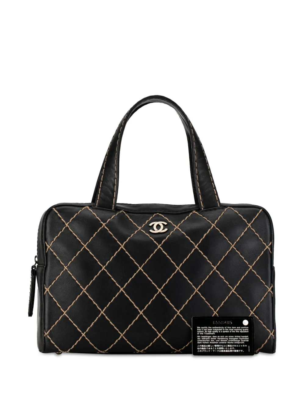 CHANEL Pre Owned 2000 2002 CC Wild Stitch Lambskin Handbag Black FARFETCH UK
