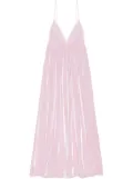 GANNI metallic-effect maxi dress - Pink