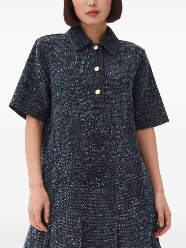 GANNI short-sleeve Denim Mini Dress | Black | FARFETCH BH