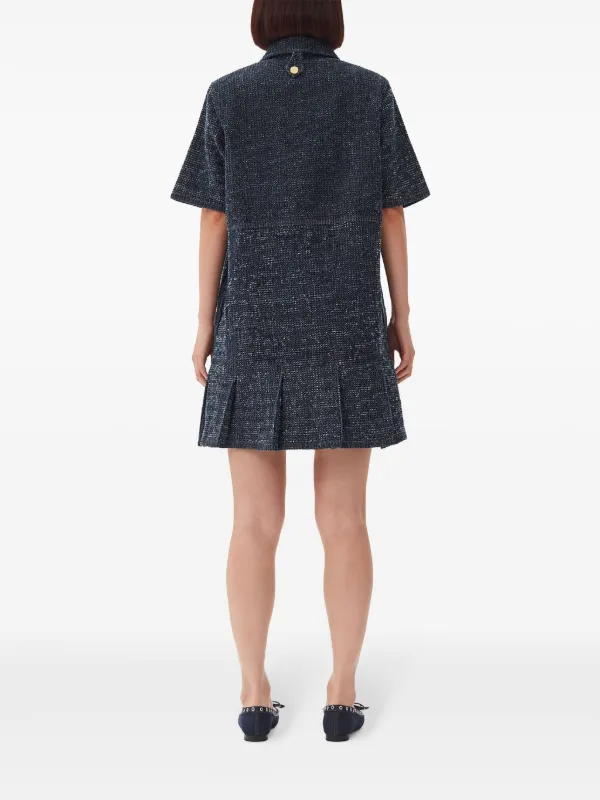 GANNI short-sleeve Denim Mini Dress | Black | FARFETCH
