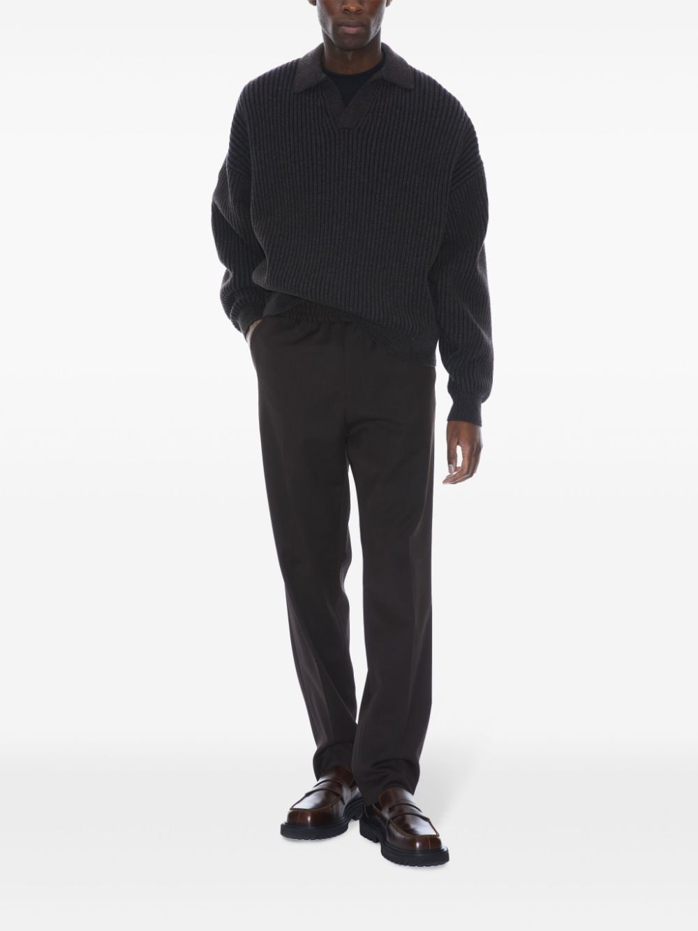 Filippa K Geribbelde sweater - Bruin