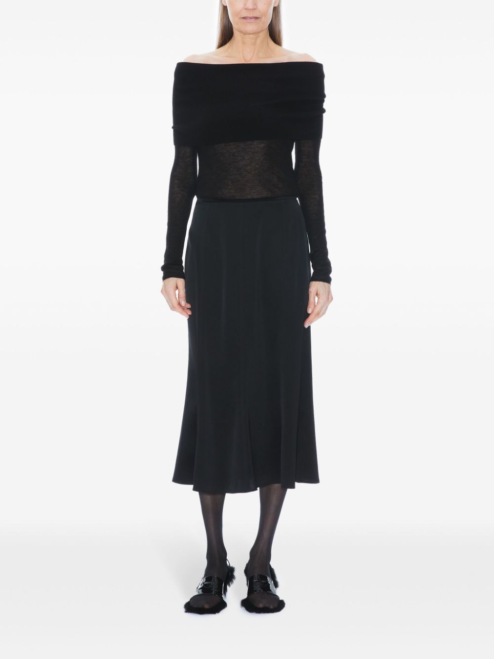 Filippa K elasticated waist midi skirt - Black