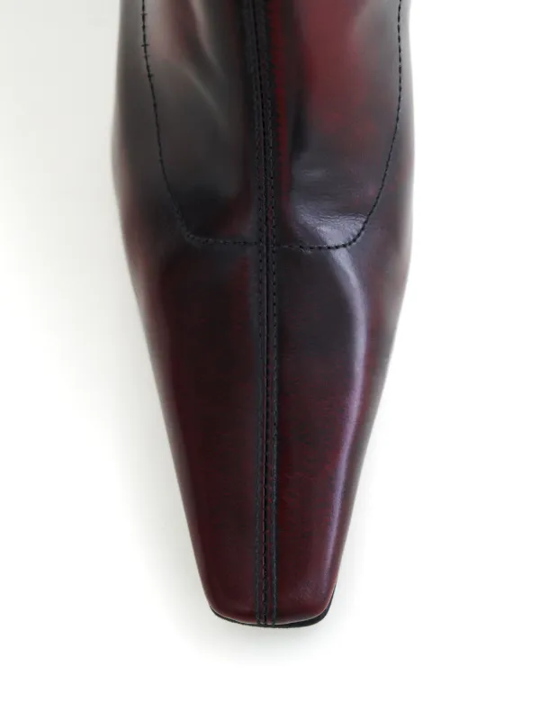 Filippa K 75 Mm Leren Laarzen Met Vervaagd Effect Rood FARFETCH NL