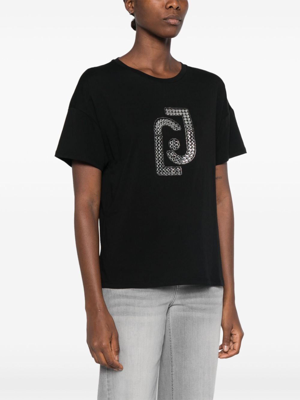 LIU •JO LOGO-EMBELLISHED T-SHIRT 