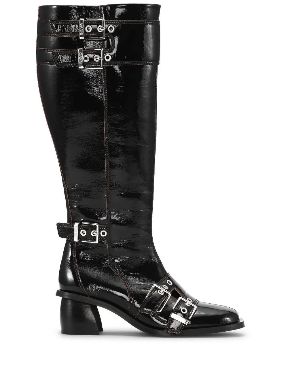 GANNI double-buckle knee-high boots Women
