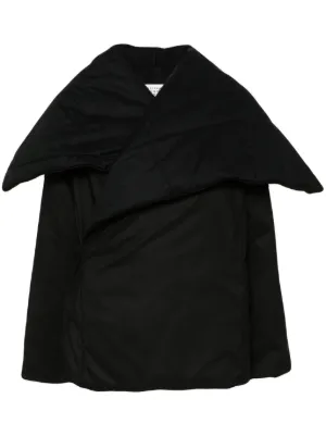 ダウンジャケット・コート MM6 Maison Margiela Scarf down jacket (S52AM0332M35257 900) MM6 Maison Margiela: Black Scarf Down Jacket | SSENSE