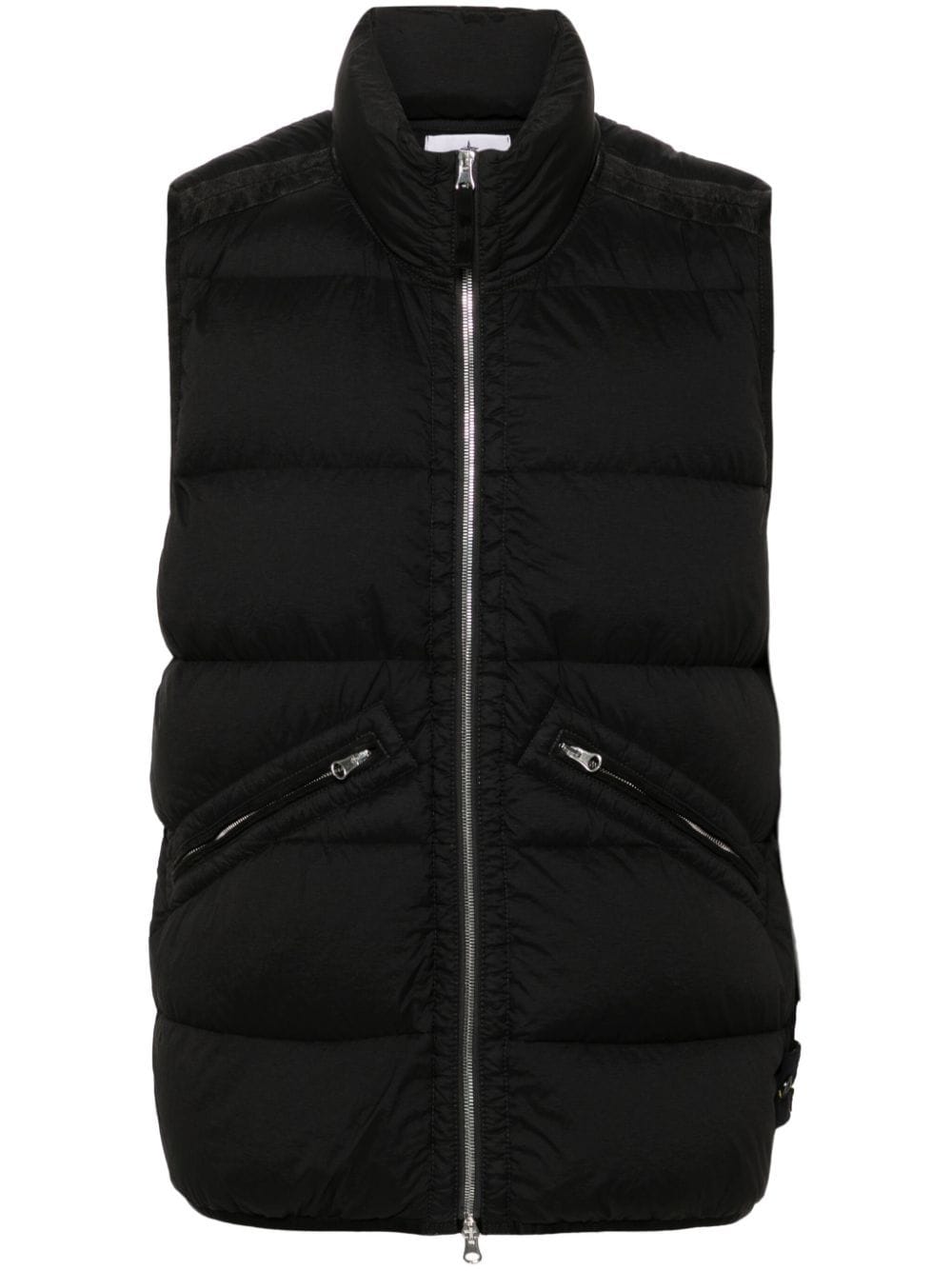 Shop Stone Island Compass-badge Gilet In Black