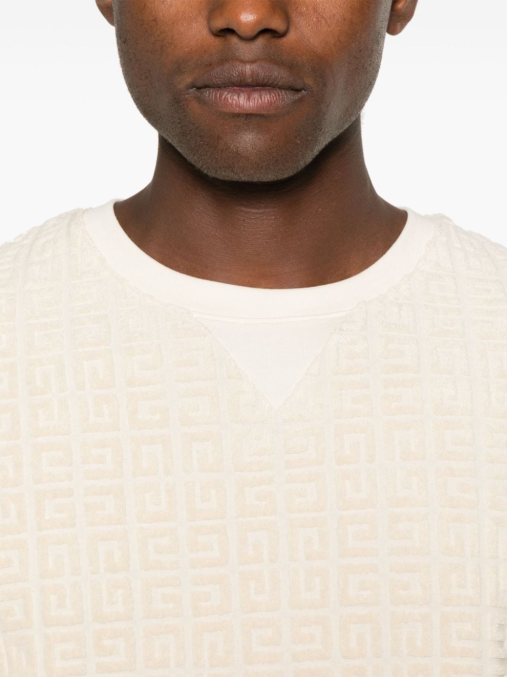 Shop Givenchy Jacquard-pattern Towelling-finish T-shirt In Neutrals