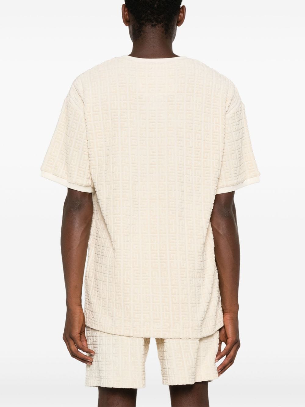 Shop Givenchy Jacquard-pattern Towelling-finish T-shirt In Neutrals