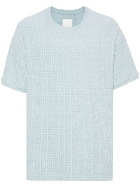 jacquard-pattern towelling-finish T-shirt