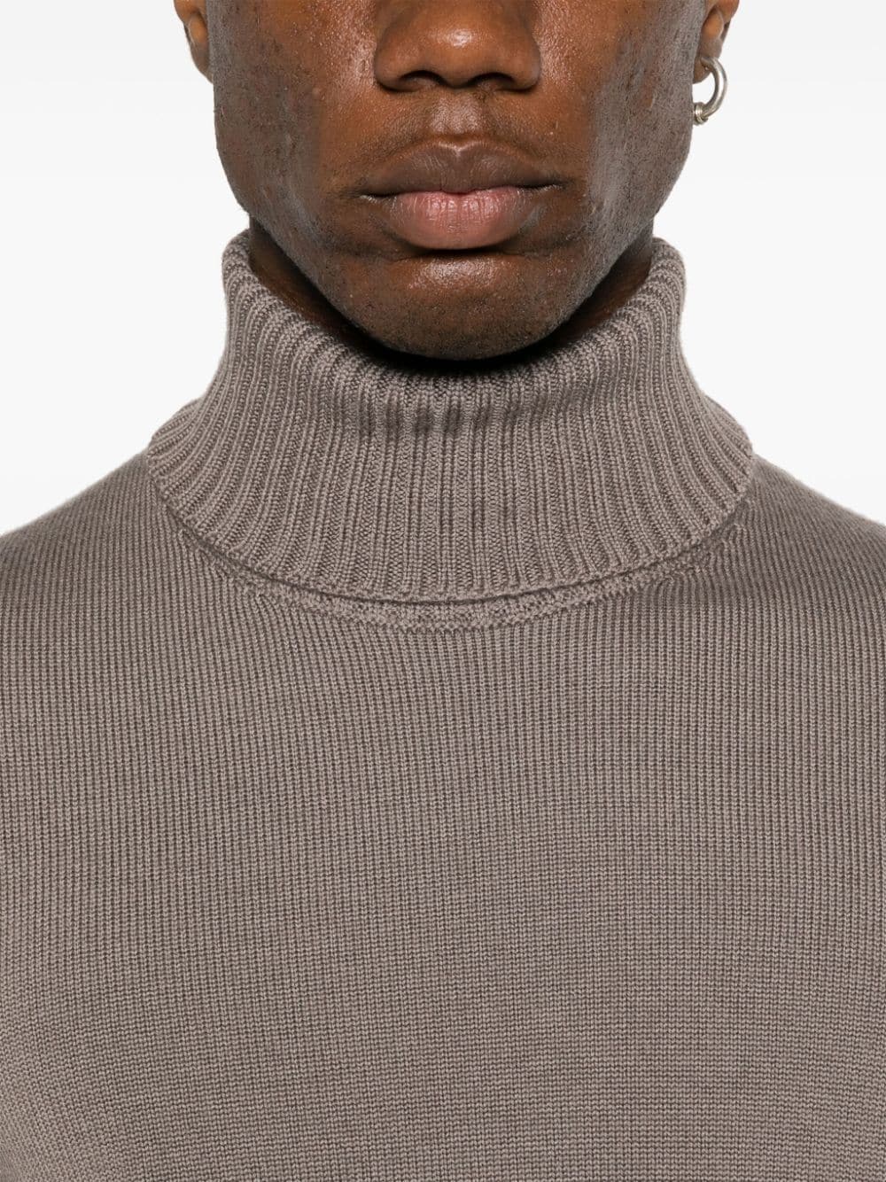 Shop Drumohr Roll-neck Merino Jumper In Neutrals