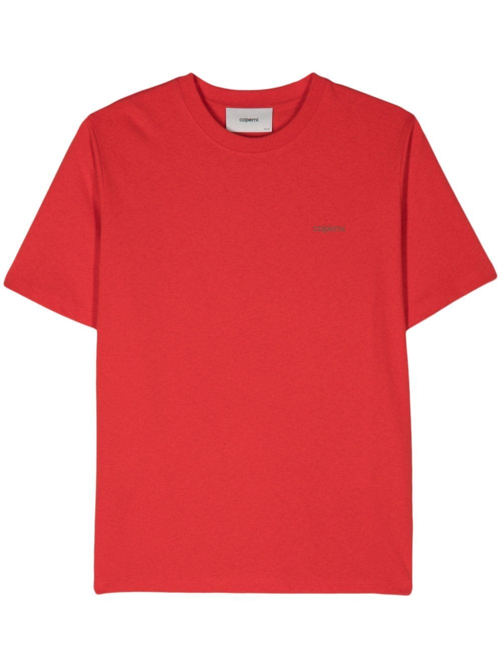 Shop Coperni Logo-print Cotton T-shirt In Red