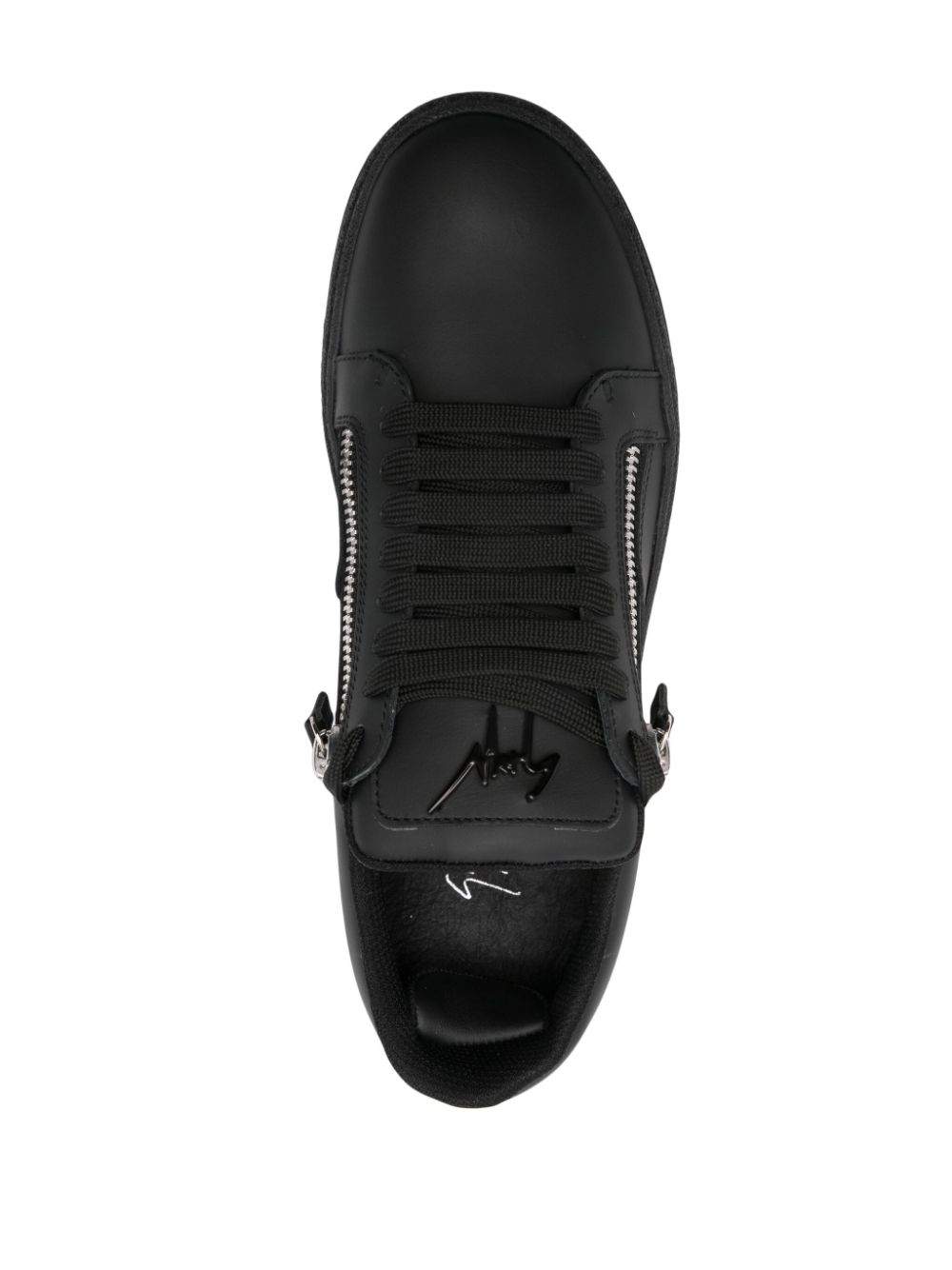 Giuseppe Zanotti logo-plaque leather sneakers Black