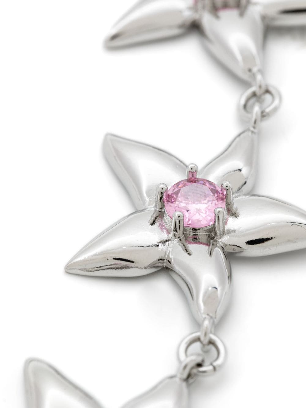 Shop Collina Strada Soft Pink Super Starlink Necklace In Silver