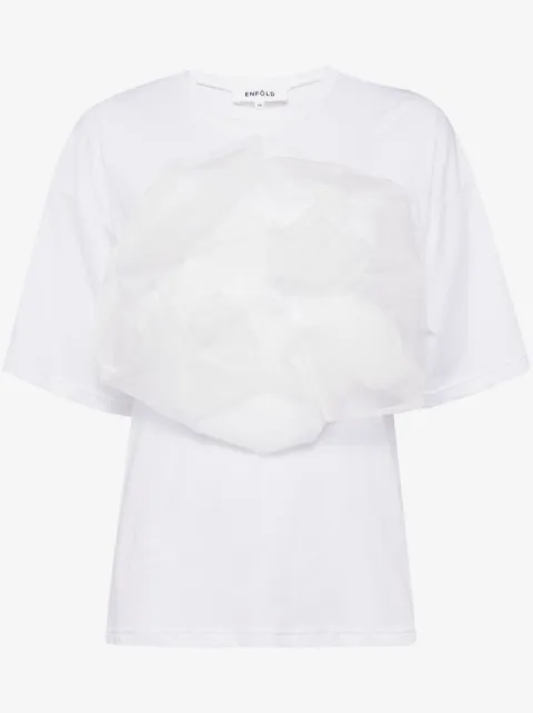 Enföld floral-appliqué T-shirt