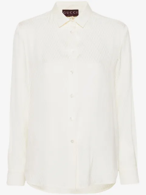 Gucci logo-jacquard silk shirt