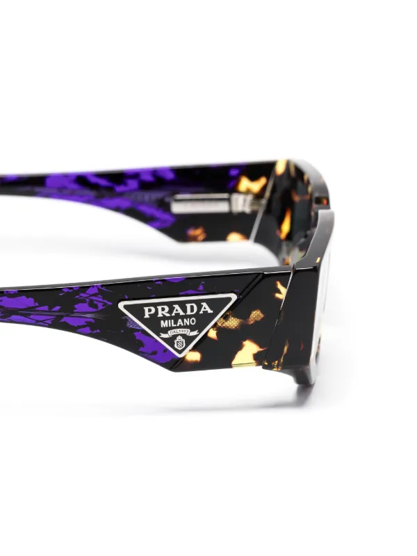 Prada Eyewear triangle-logo Sunglasses | Brown | FARFETCH AU