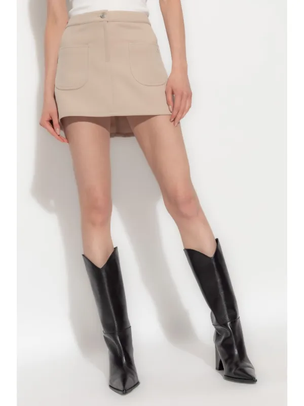 Courrèges logo-appliqué Twill Mini Skirt | Neutrals
