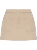 Courrèges logo-appliqué twill mini skirt - Neutrals