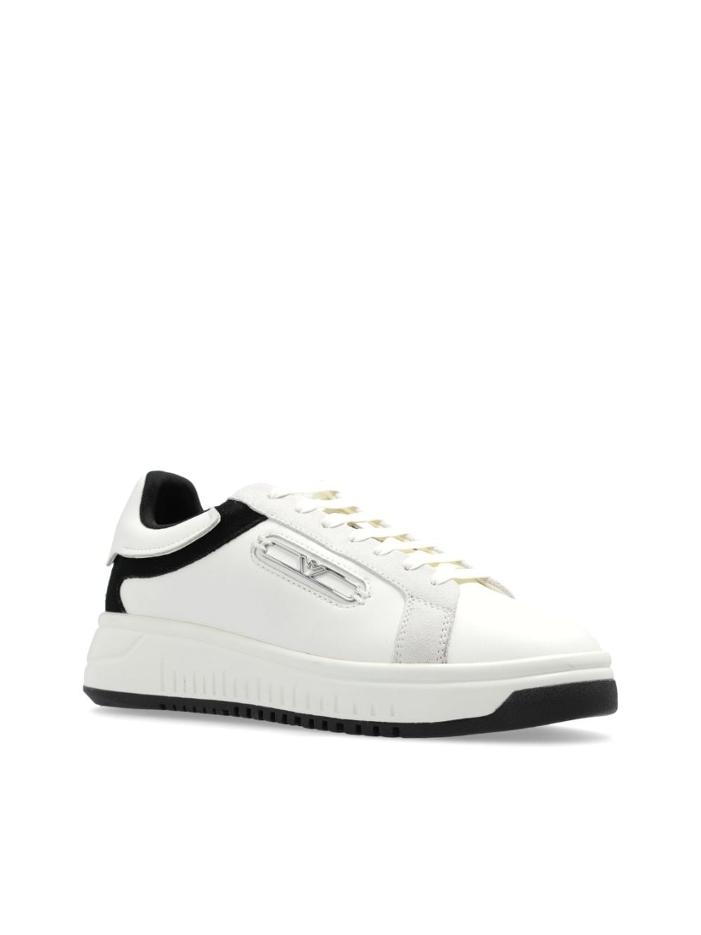 Shop Emporio Armani Logo-appliqué Sneakers In White