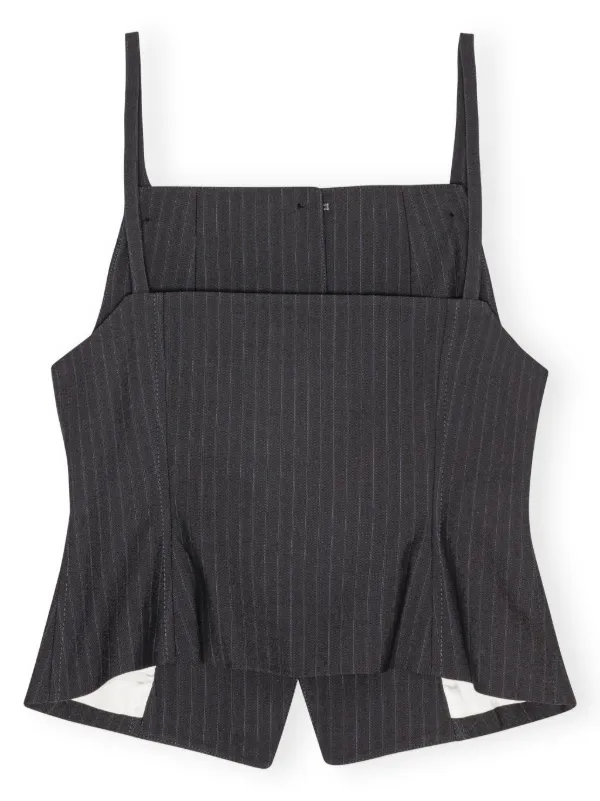 ✴︎GANNI ✴︎ GANNI pinstripe-print Vest | Grey | FARFETCH