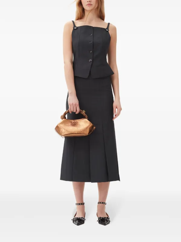 GANNI pinstripe-print Vest | Grey | FARFETCH