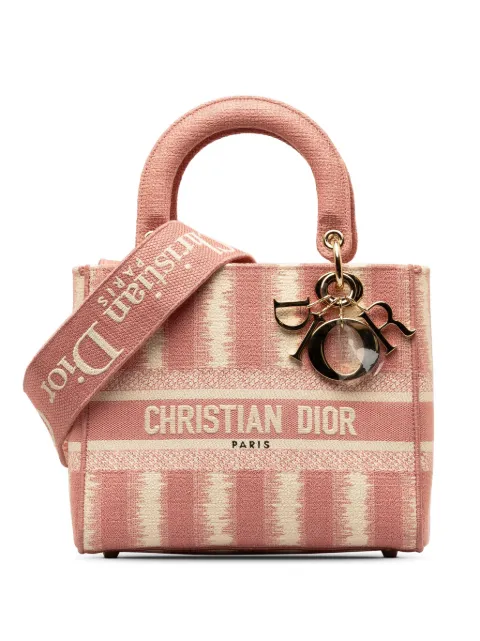 Christian Dior Pre-Owned 2021 Medium D-Stripes Lady D-Lite satchel