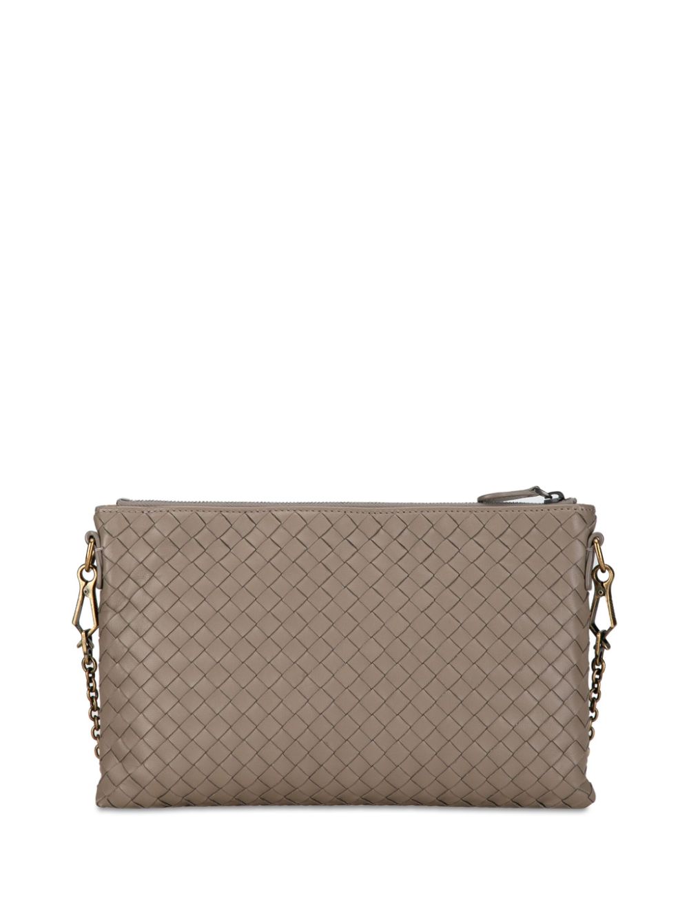 Bottega Veneta Pre-Owned 2012-2023 Intrecciato Nappa Biletto Wallet on Chain crossbodytas - Bruin