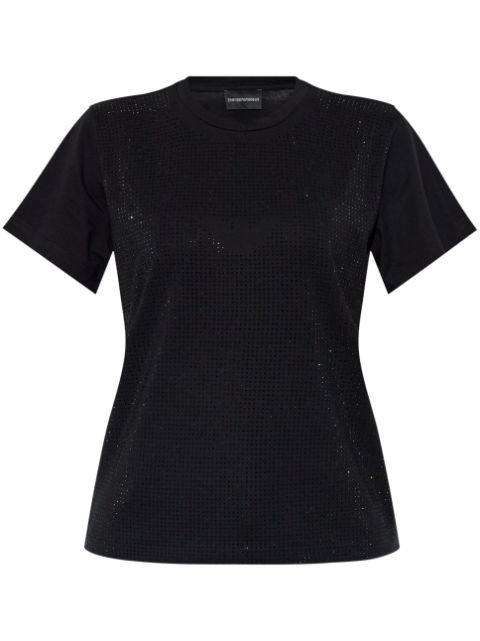 Emporio Armani rhinestone-embellished cotton t-shirt Women