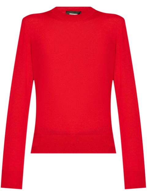 DSQUARED2 embroidered-logo wool jumper Women