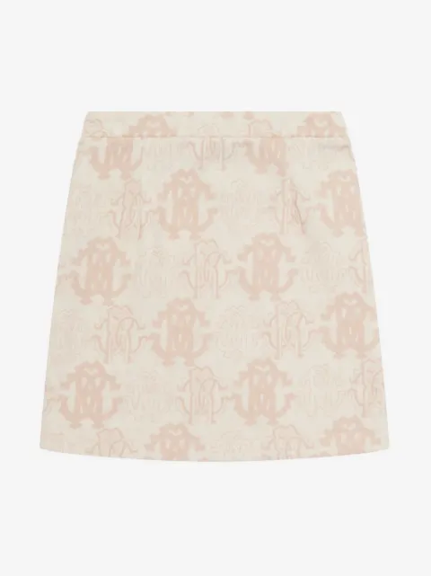Roberto Cavalli Junior monogram-pattern logo-plaque cotton miniskirt
