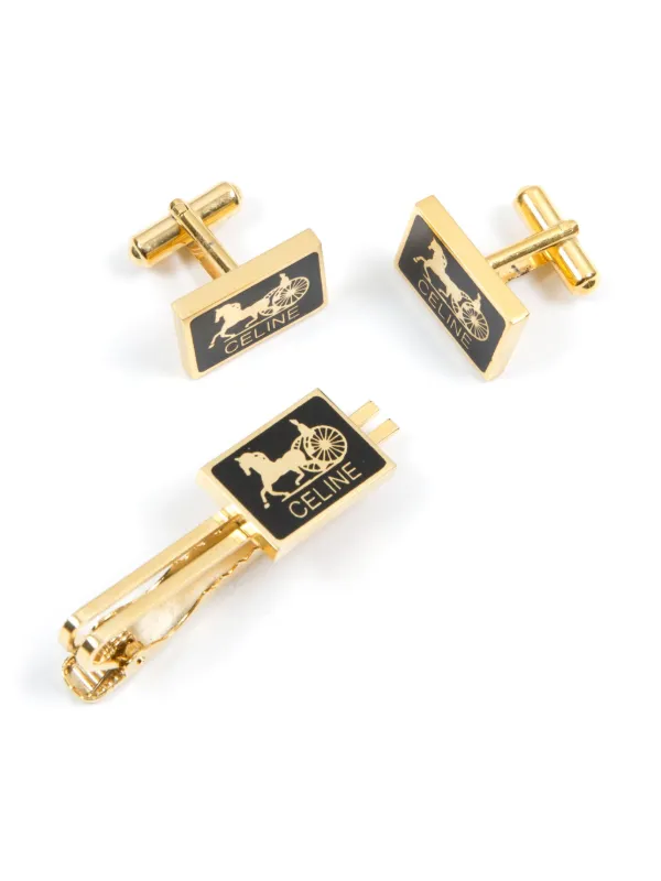 Celine Pre-Owned 1980s ホースビット カフスボタン＆ネクタイピン