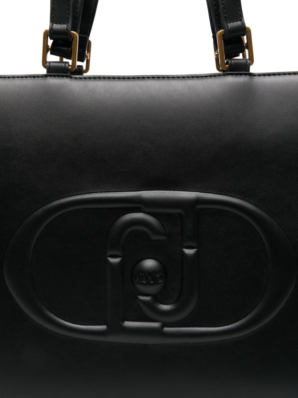 Shop Liu •jo Embossed-logo Tote Bag In Black