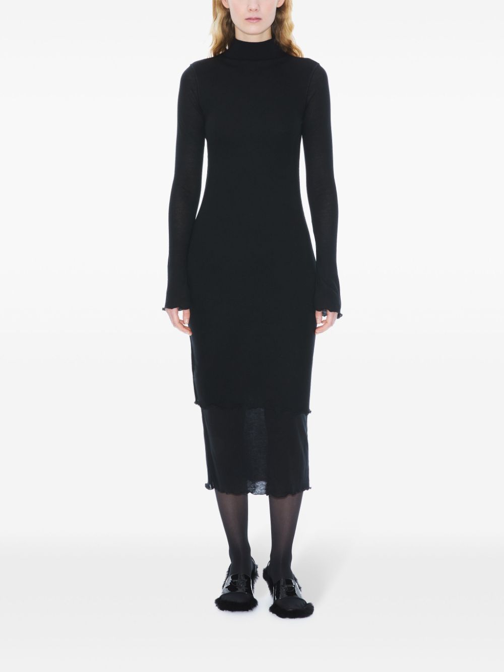 Filippa K Layered Frill midi dress - Black