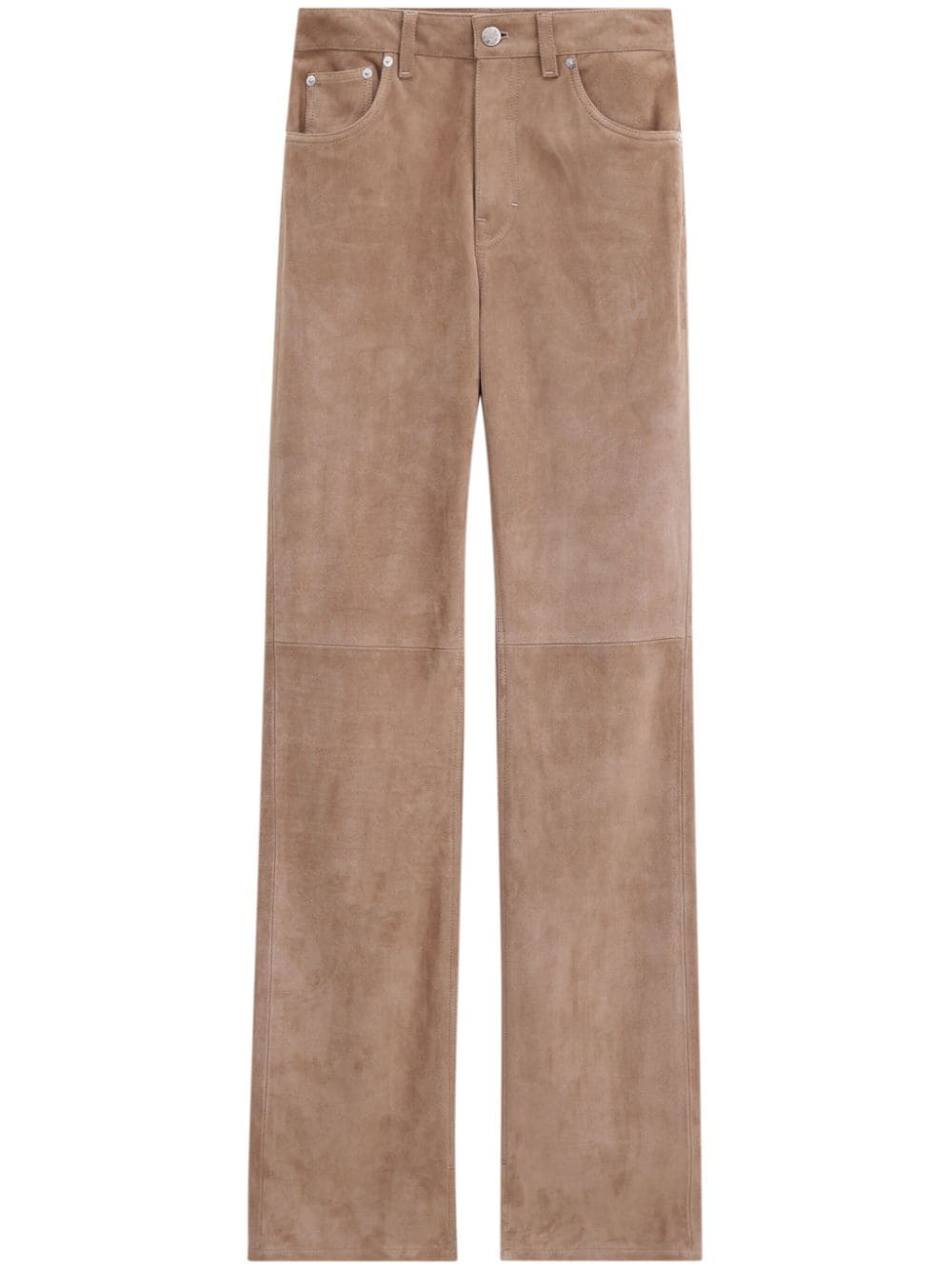 suede five-pocket trousers