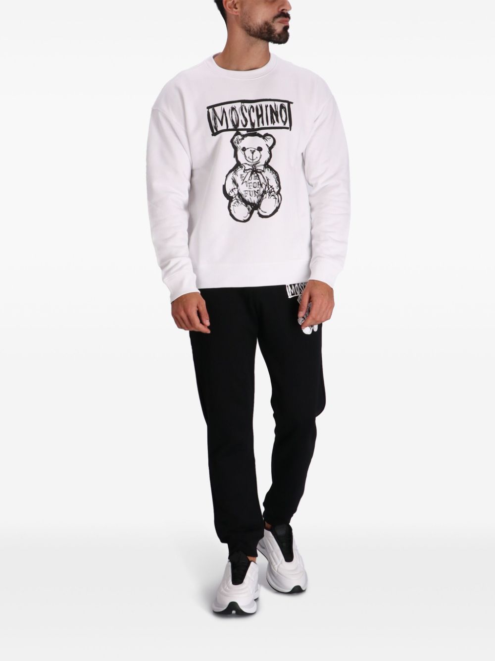 Moschino Katoenen sweater met logoprint - Wit