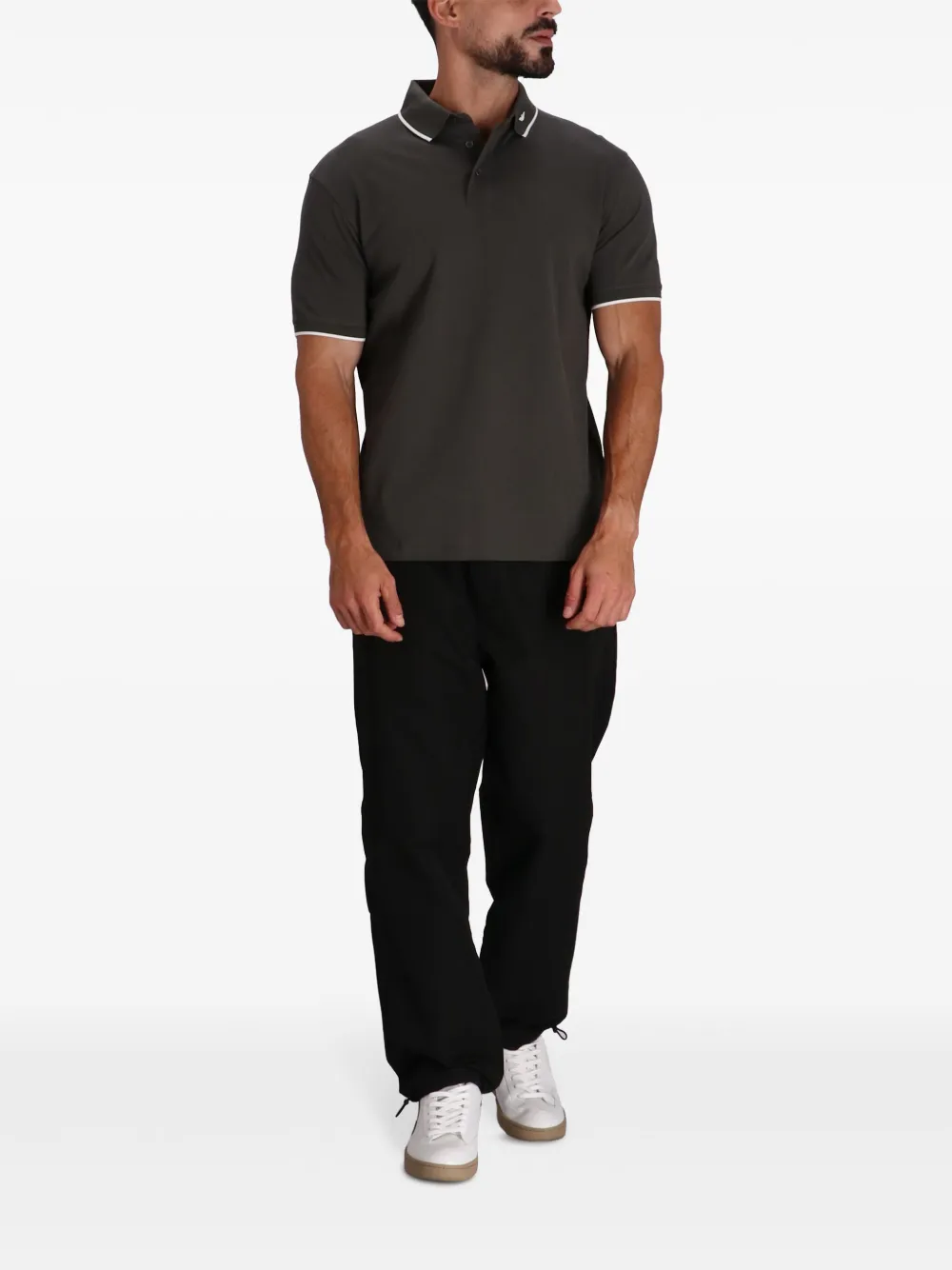Emporio Armani Poloshirt met contrasterende afwerking - Bruin