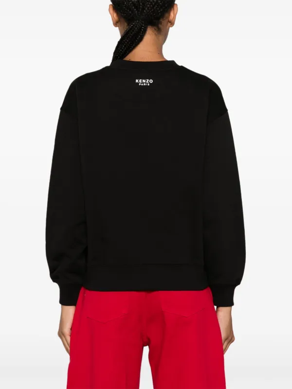 Kenzo Boke Flower-patch Cotton Sweatshirt | Black | FARFETCH