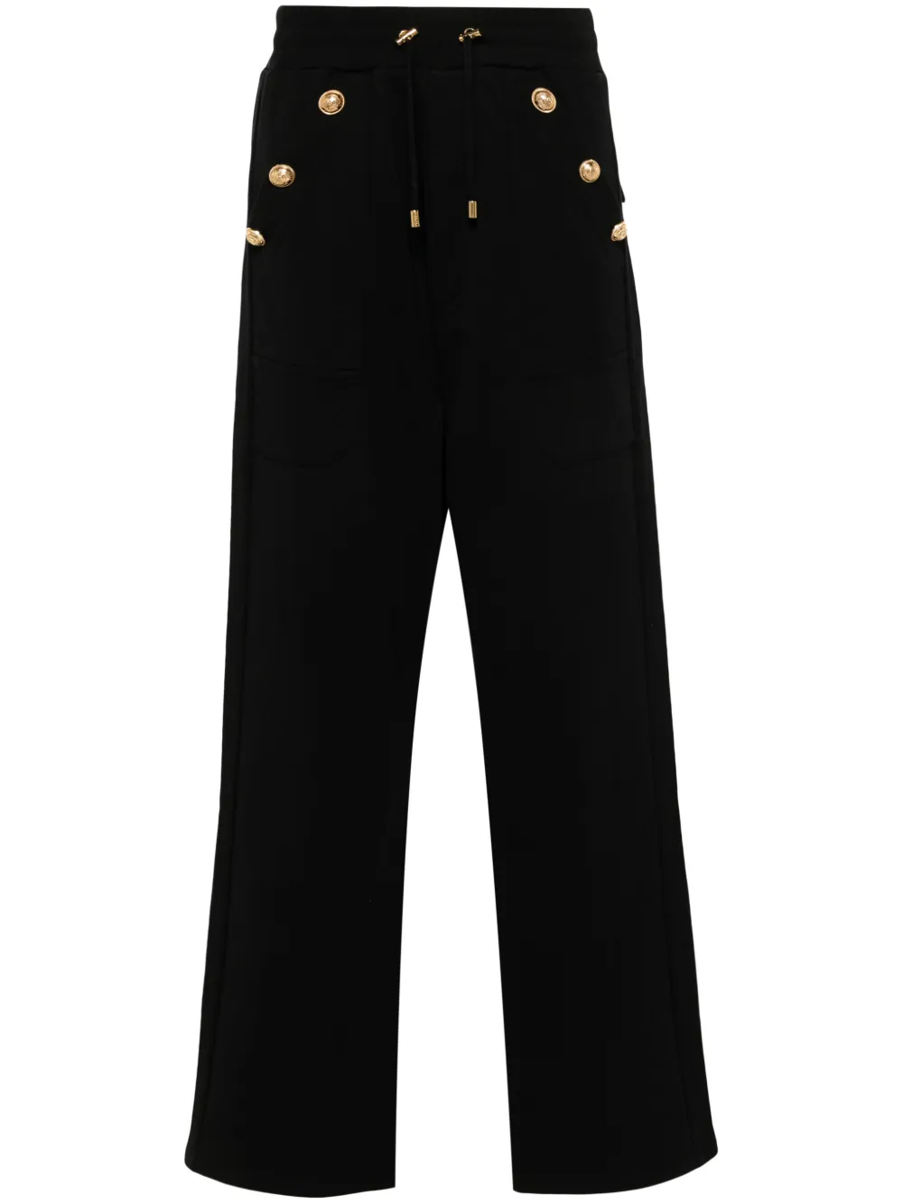 BALMAIN BUTTON-DETAILING COTTON TRACK PANTS