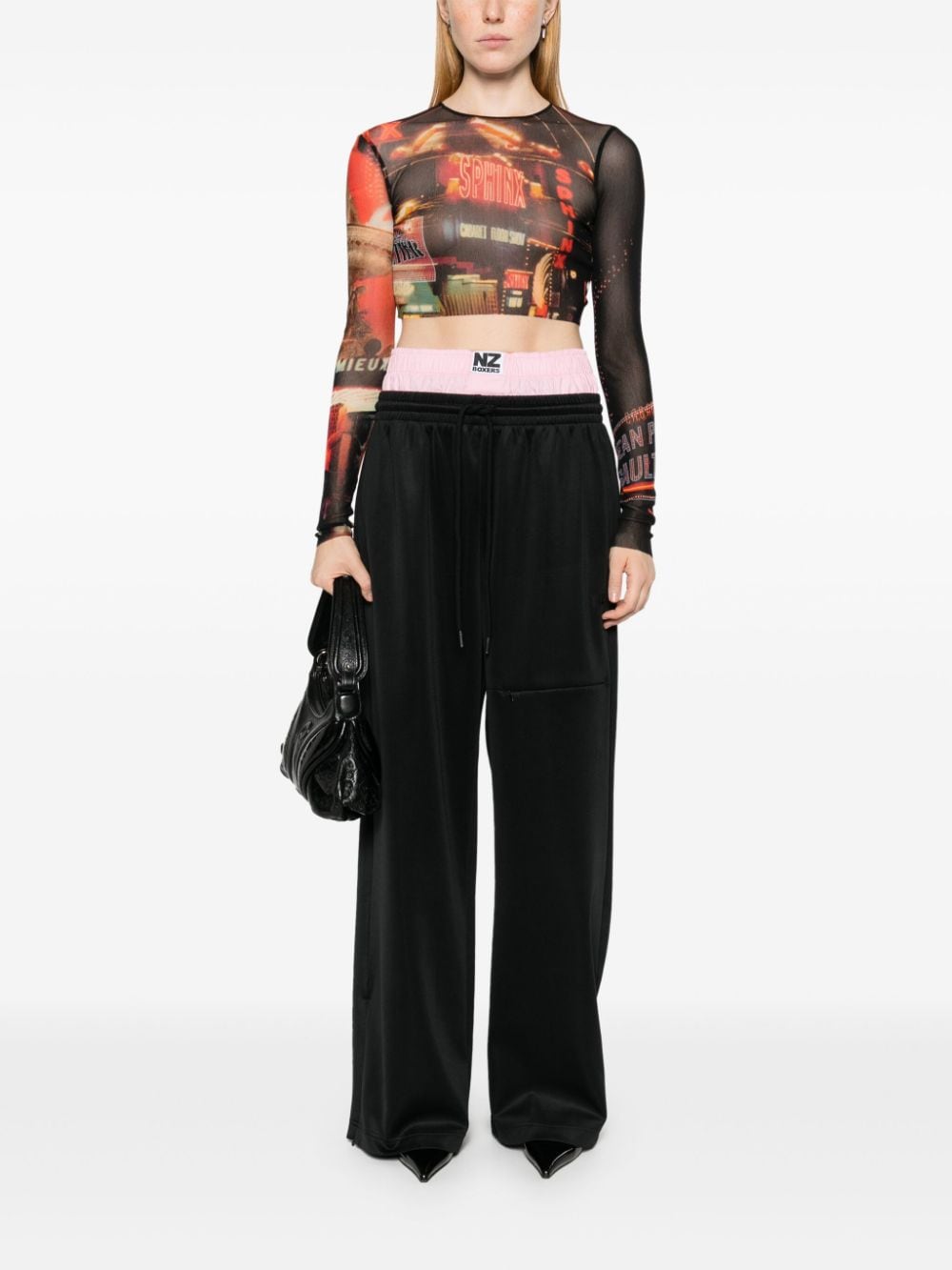 Jean Paul Gaultier The Red Pigalle cropped top - Zwart